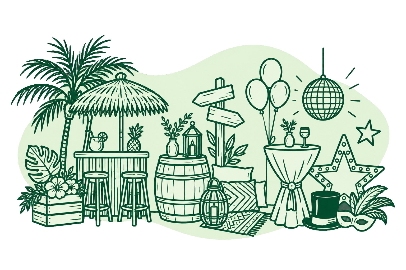 Verschillende thema’s en decoratie van Palm & Meer